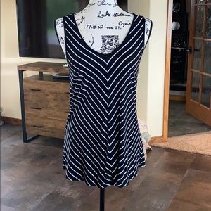 Cable and Gauge Black Striped Tank Top